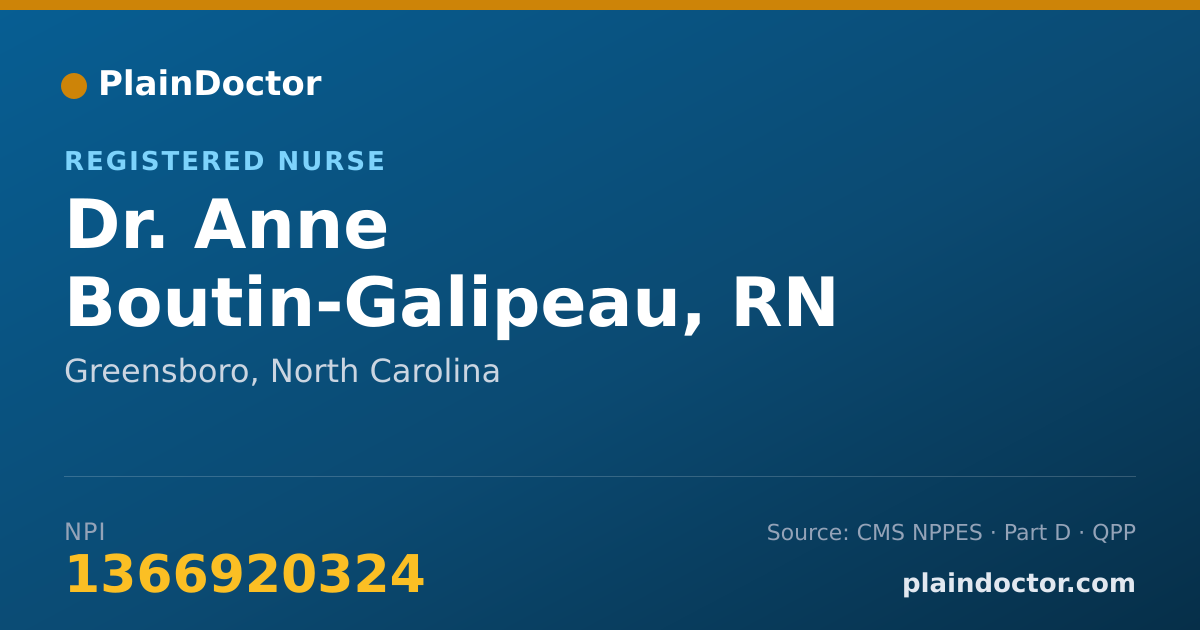 Shareable card for Anne Boutin-Galipeau, RN - Registered Nurse, Greensboro, NC