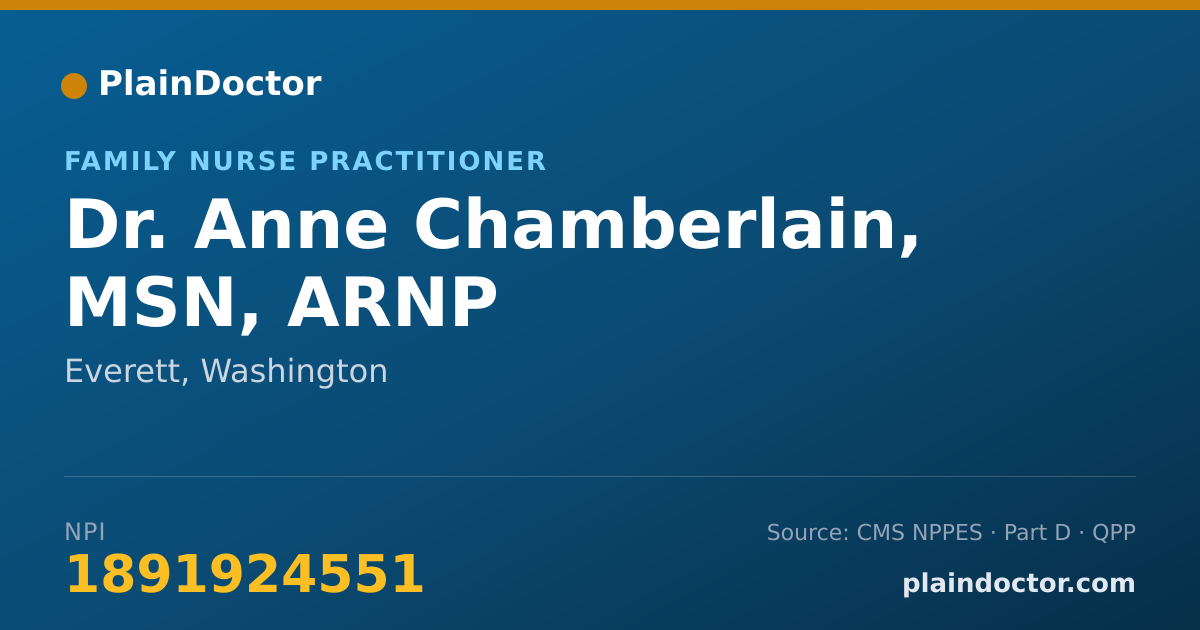 Shareable card for Anne Chamberlain, MSN, ARNP - Family Nurse Practitioner, Everett, WA