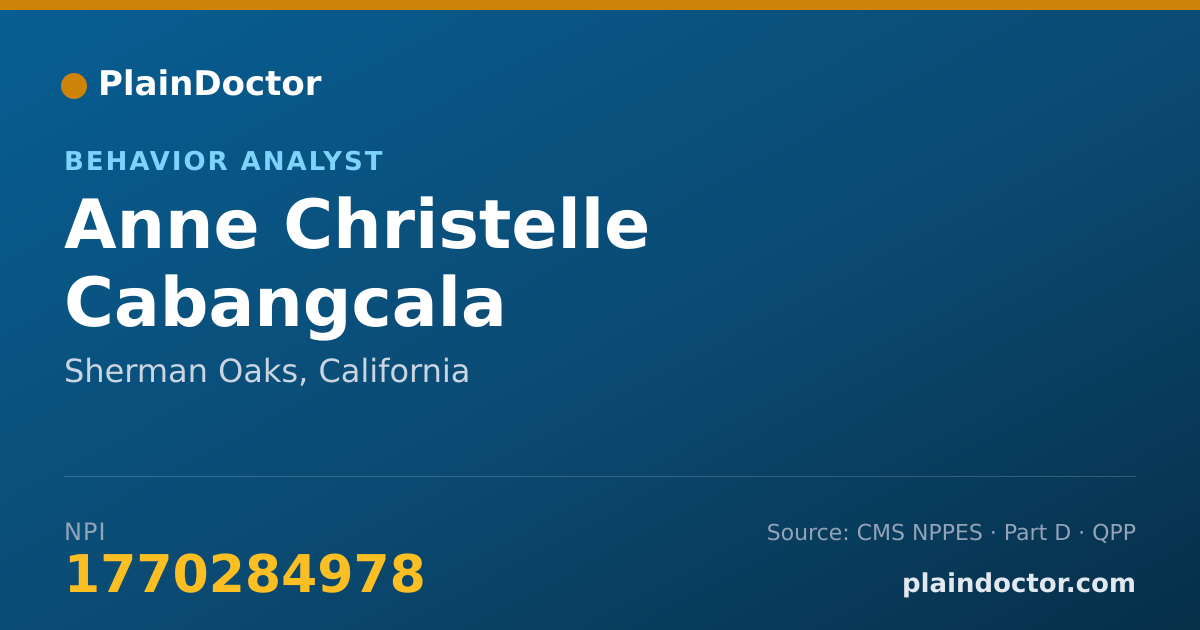 Shareable card for Anne Christelle Cabangcala - Behavior Analyst, Sherman Oaks, CA