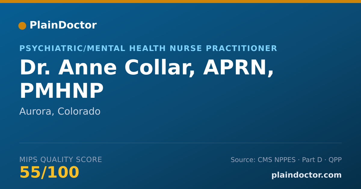 Shareable card for Anne Collar, APRN, PMHNP - Psychiatric/Mental Health Nurse Practitioner, Aurora, CO