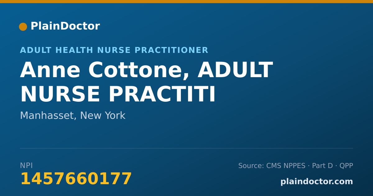 Shareable card for Anne Cottone, ADULT NURSE PRACTITI - Adult Health Nurse Practitioner, Manhasset, NY