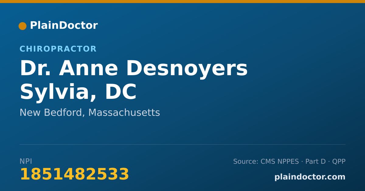 Shareable card for Anne Desnoyers Sylvia, DC - Chiropractor, New Bedford, MA