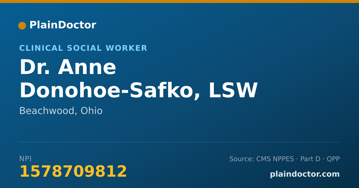 Shareable card for Anne Donohoe-Safko, LSW - Clinical Social Worker, Beachwood, OH