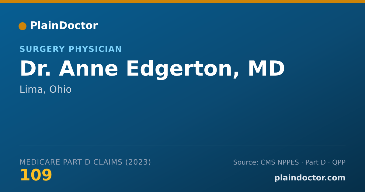 Shareable card for Anne Edgerton, MD - Surgery Physician, Lima, OH