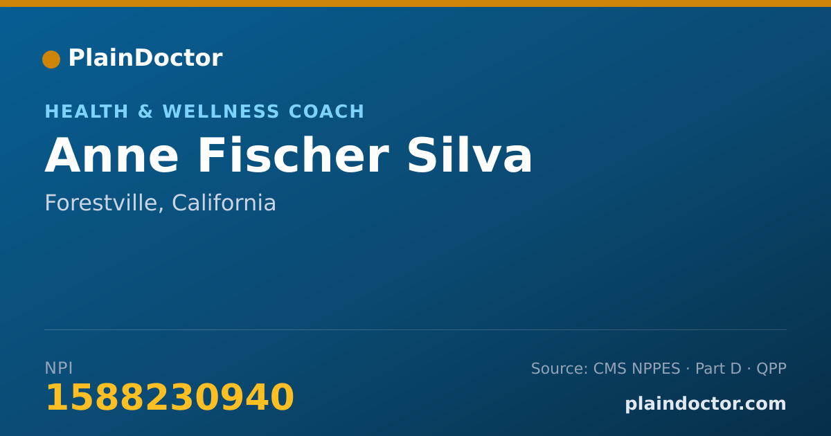 Shareable card for Anne Fischer Silva - Health & Wellness Coach, Forestville, CA