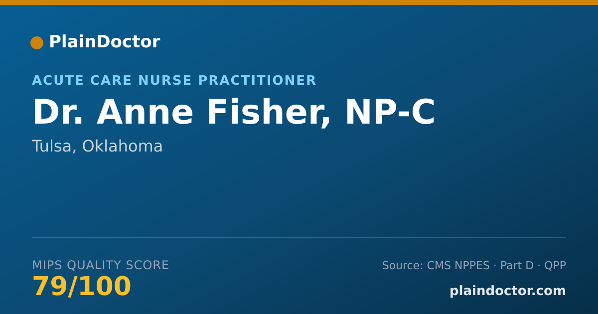 Shareable card for Anne Fisher, NP-C - Acute Care Nurse Practitioner, Tulsa, OK