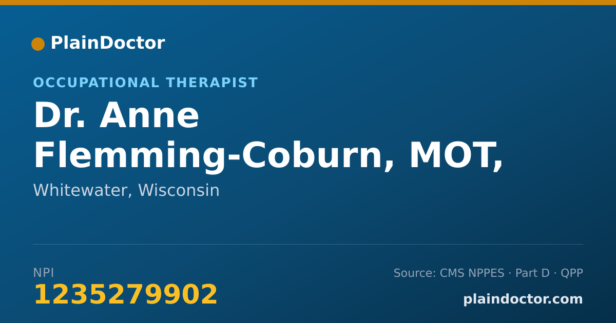 Shareable card for Anne Flemming-Coburn, MOT, OTR, CLM - Occupational Therapist, Whitewater, WI