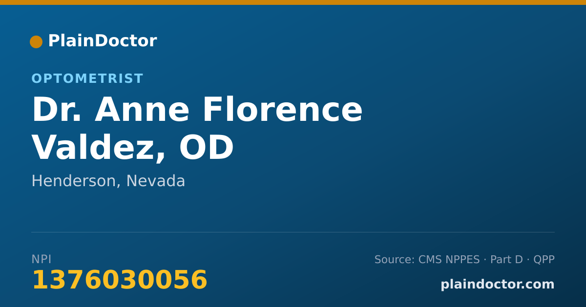 Shareable card for Anne Florence Valdez, OD - Optometrist, Henderson, NV