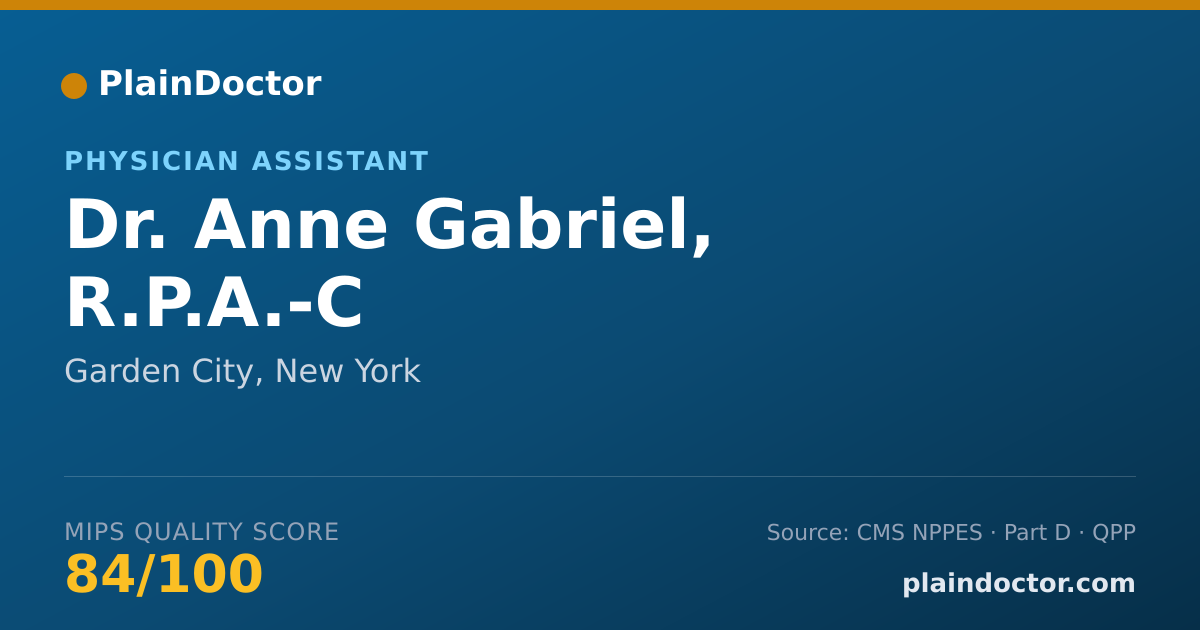 Shareable card for Anne Gabriel, R.P.A.-C - Physician Assistant, Garden City, NY