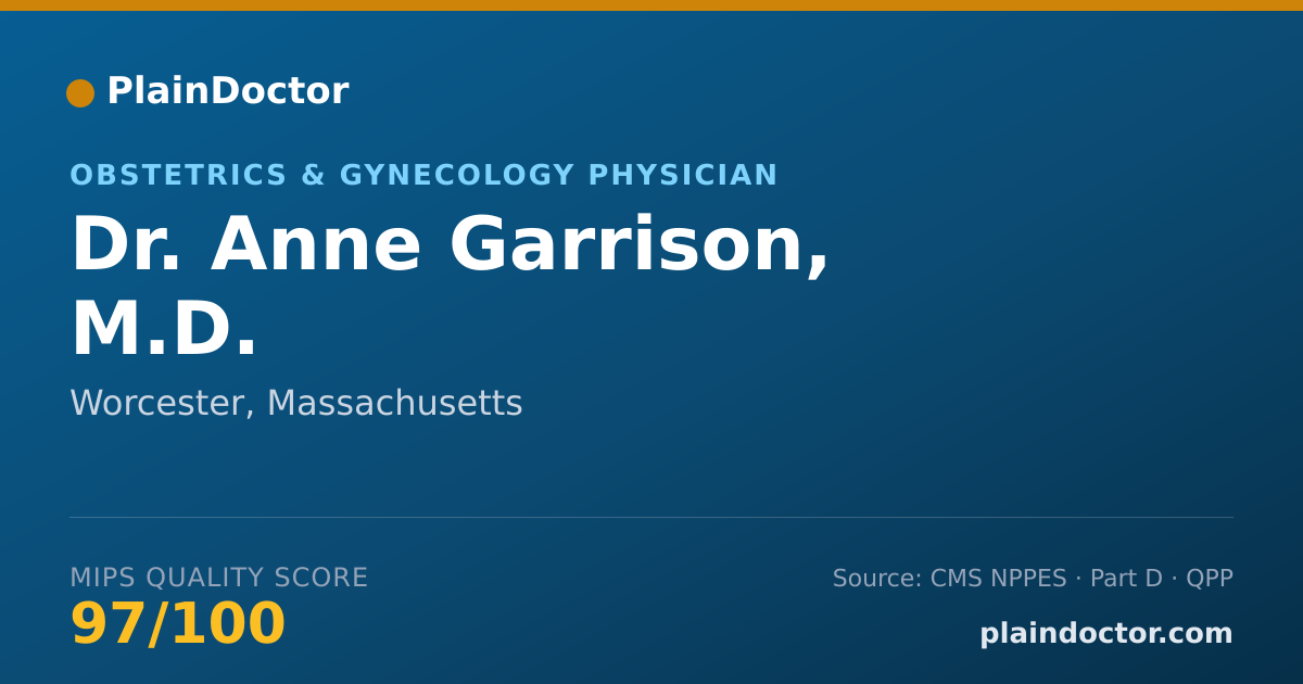 Shareable card for Anne Garrison, M.D. - Obstetrics & Gynecology Physician, Worcester, MA