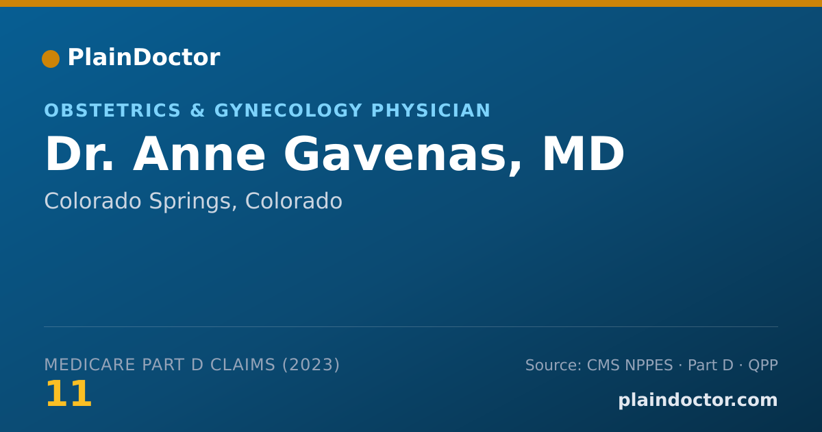 Shareable card for Anne Gavenas, MD - Obstetrics & Gynecology Physician, Colorado Springs, CO