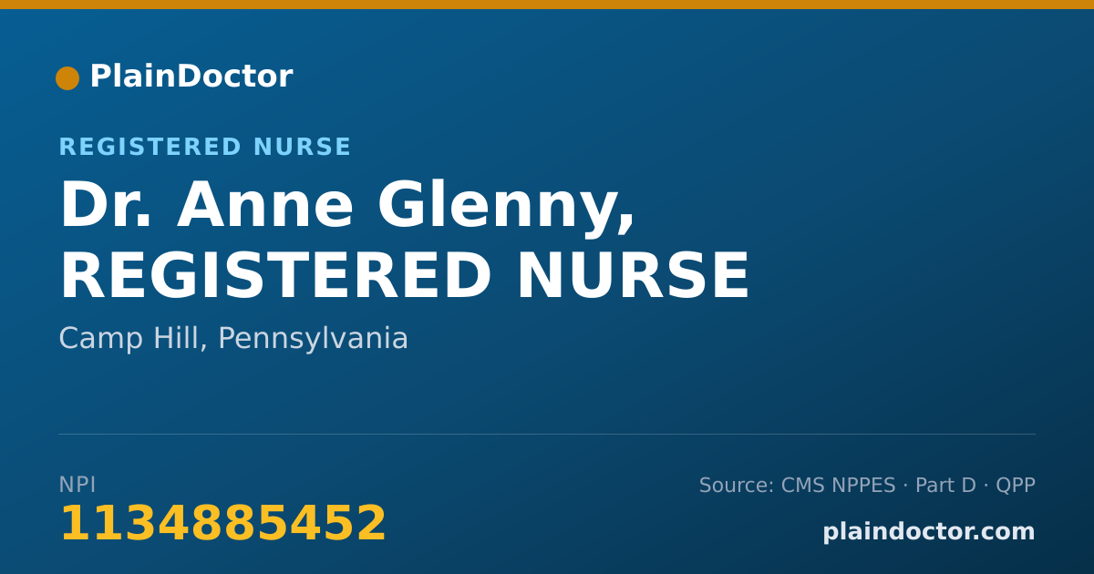 Shareable card for Anne Glenny, REGISTERED NURSE - Registered Nurse, Camp Hill, PA