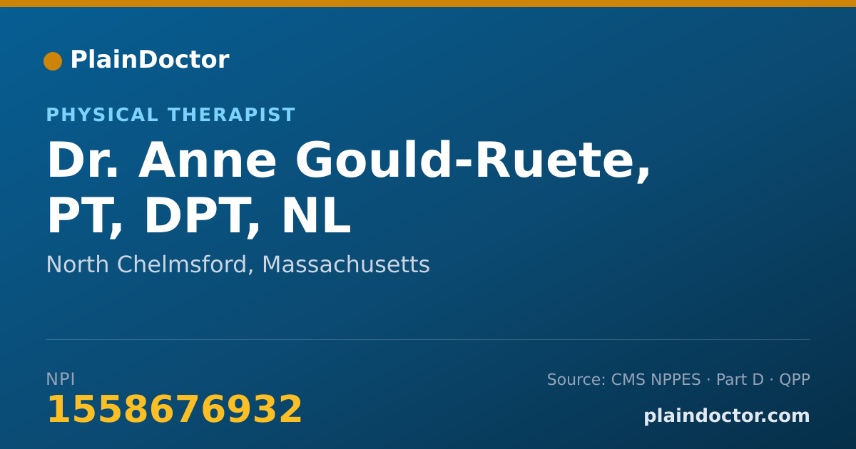 Shareable card for Anne Gould-Ruete, PT, DPT, NL - Physical Therapist, North Chelmsford, MA