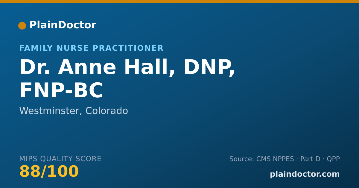 Shareable card for Anne Hall, DNP, FNP-BC - Family Nurse Practitioner, Westminster, CO