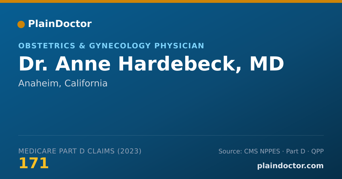 Shareable card for Anne Hardebeck, MD - Obstetrics & Gynecology Physician, Anaheim, CA