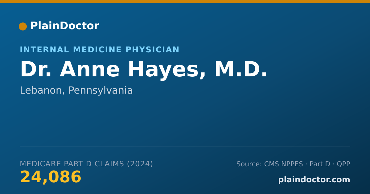Shareable card for Anne Hayes, M.D. - Internal Medicine Physician, Lebanon, PA