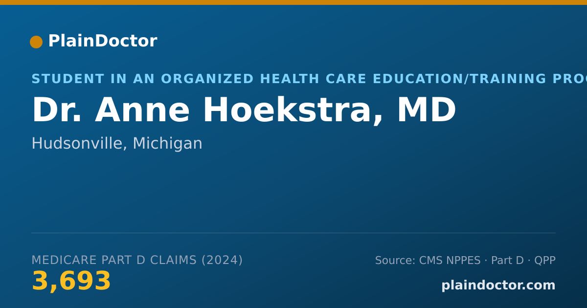 Shareable card for Anne Hoekstra, MD - Student in an Organized Health Care Education/Training Program, Hudsonville, MI