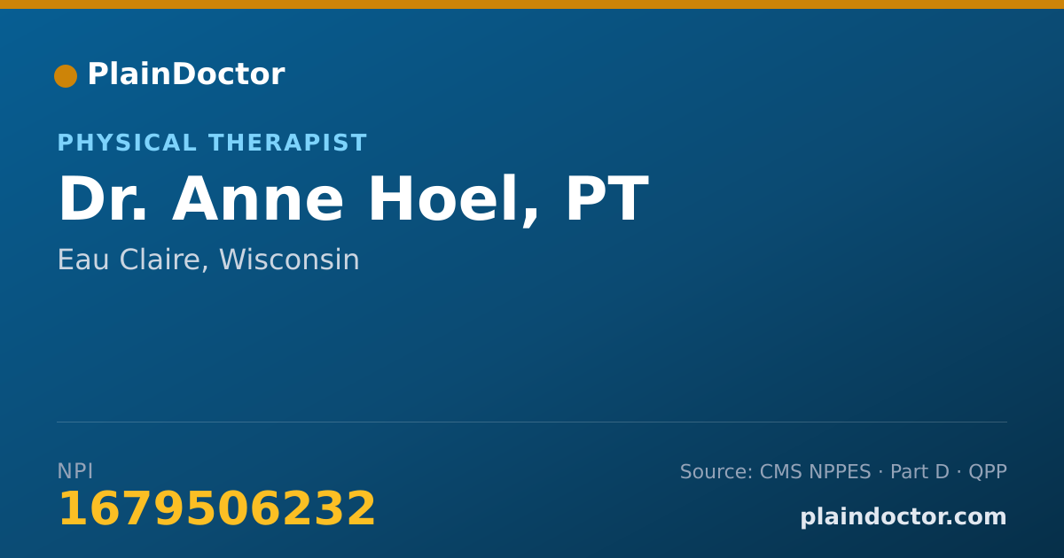 Shareable card for Anne Hoel, PT - Physical Therapist, Eau Claire, WI