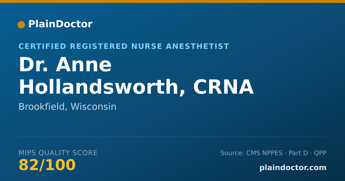 Shareable card for Anne Hollandsworth, CRNA - Certified Registered Nurse Anesthetist, Brookfield, WI