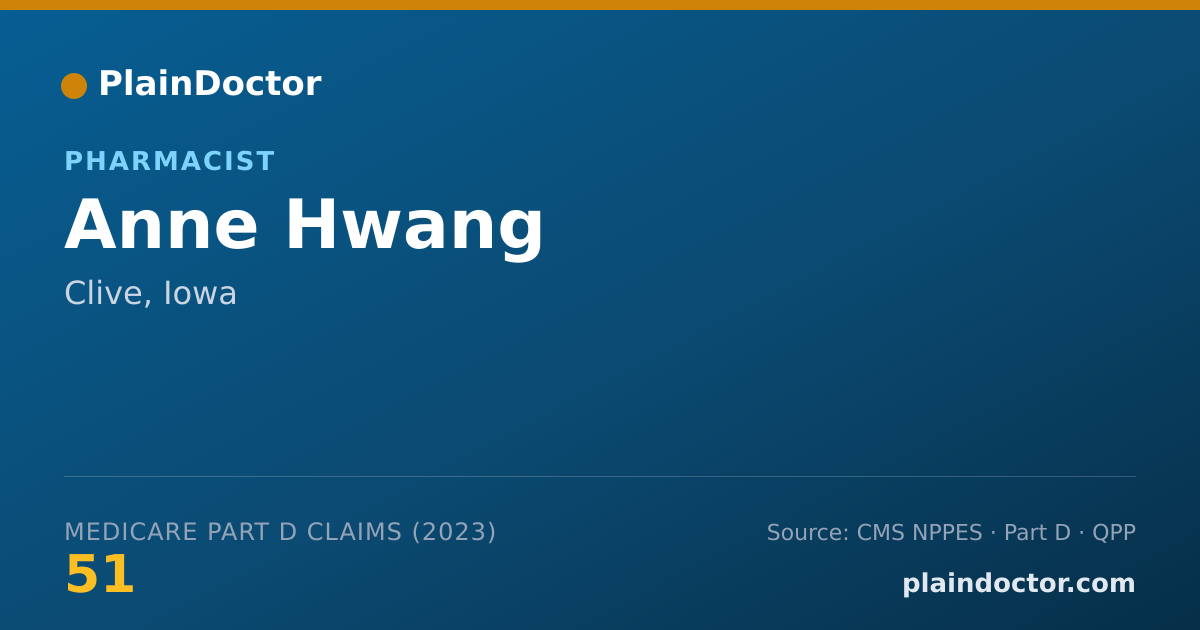 Shareable card for Anne Hwang - Pharmacist, Clive, IA