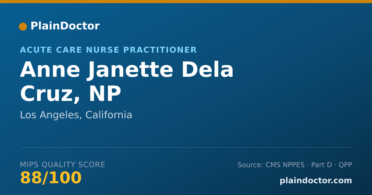 Shareable card for Anne Janette Dela Cruz, NP - Acute Care Nurse Practitioner, Los Angeles, CA