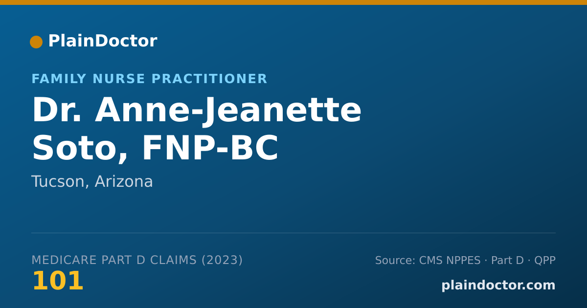 Shareable card for Anne-Jeanette Soto, FNP-BC - Family Nurse Practitioner, Tucson, AZ