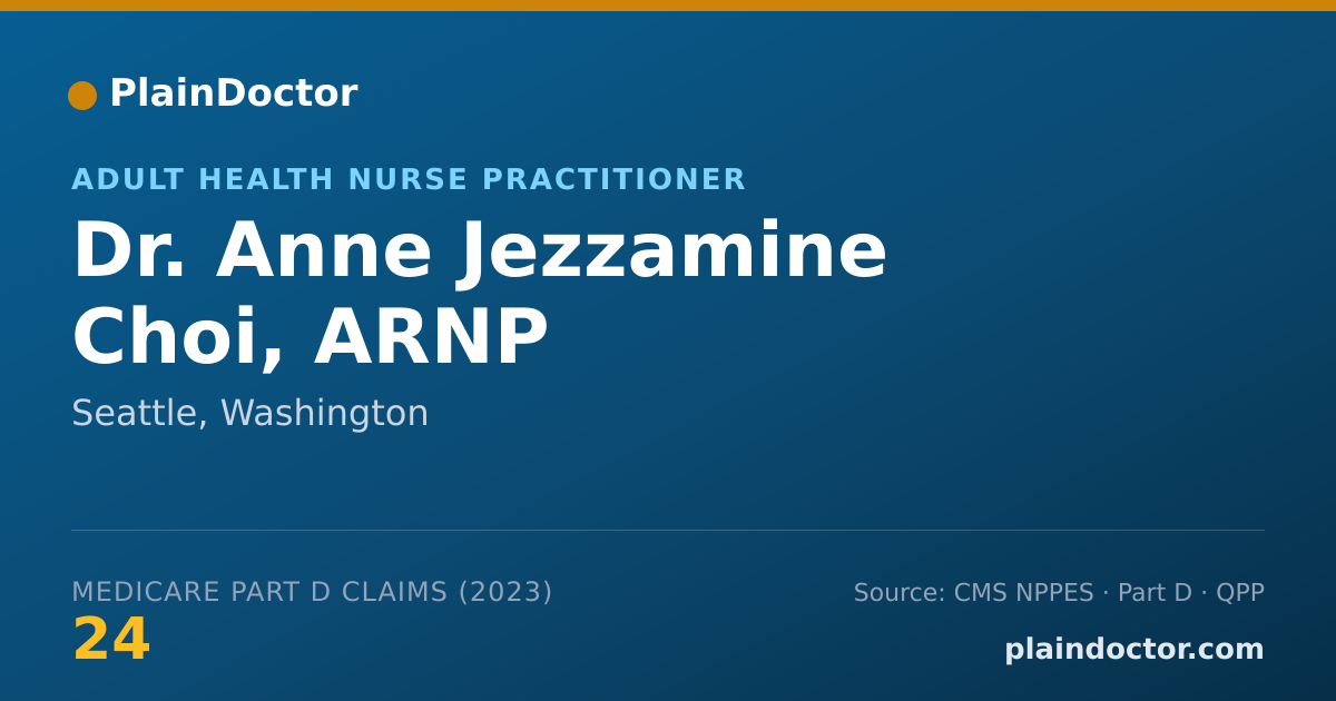 Shareable card for Anne Jezzamine Choi, ARNP - Adult Health Nurse Practitioner, Seattle, WA