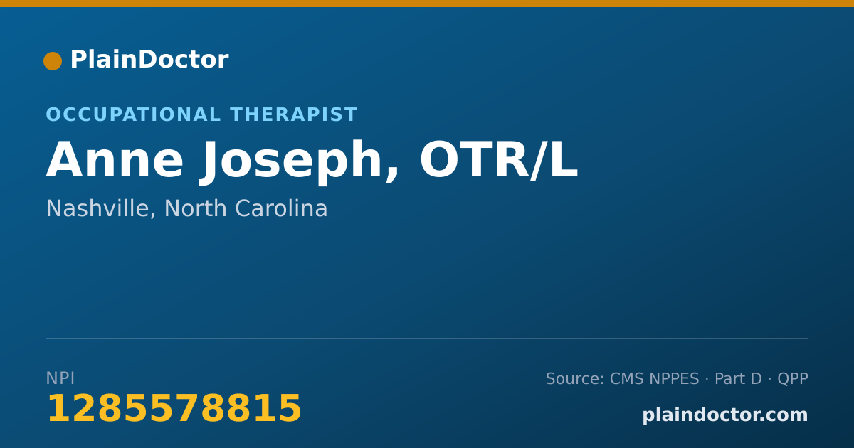 Shareable card for Anne Joseph, OTR/L - Occupational Therapist, Nashville, NC