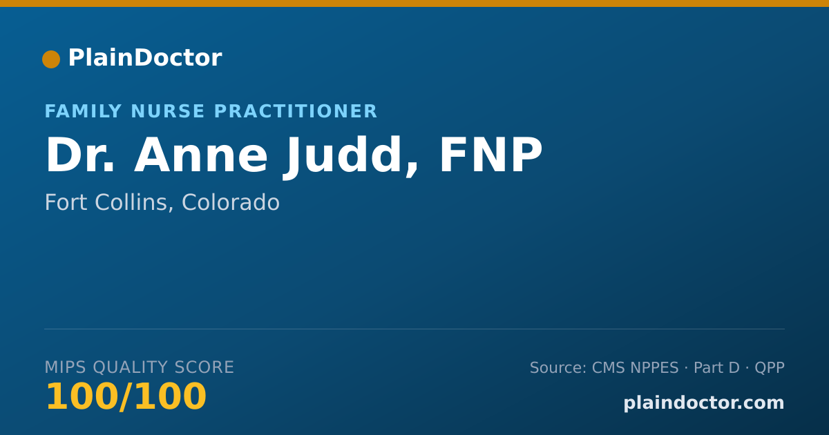Shareable card for Anne Judd, FNP - Family Nurse Practitioner, Fort Collins, CO