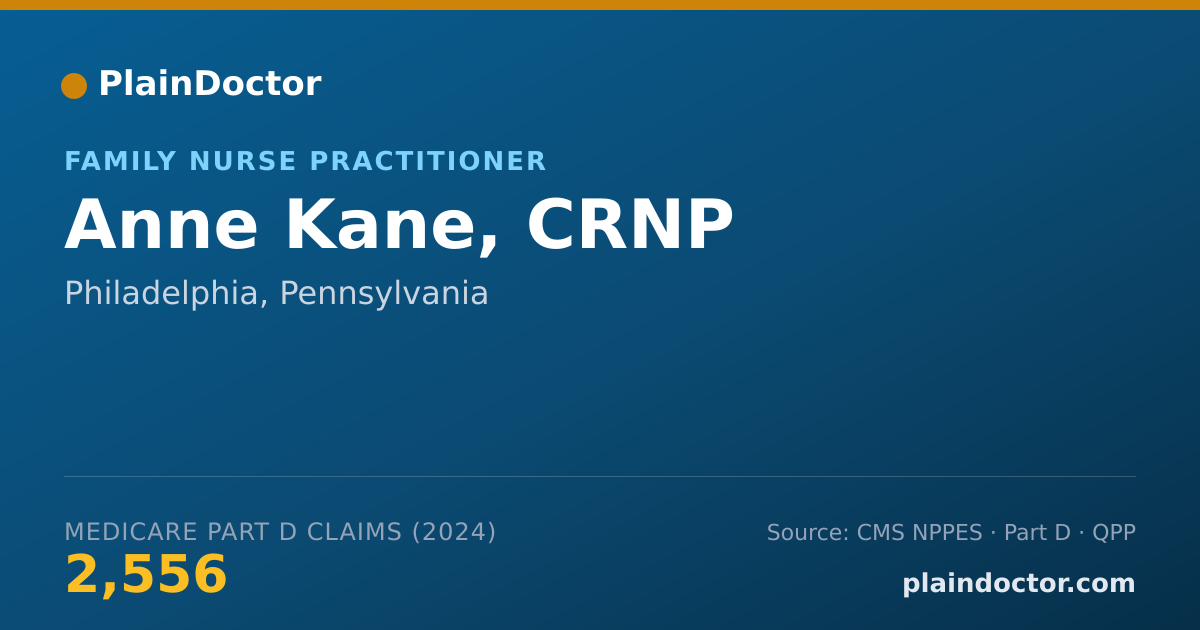 Shareable card for Anne Kane, CRNP - Family Nurse Practitioner, Philadelphia, PA