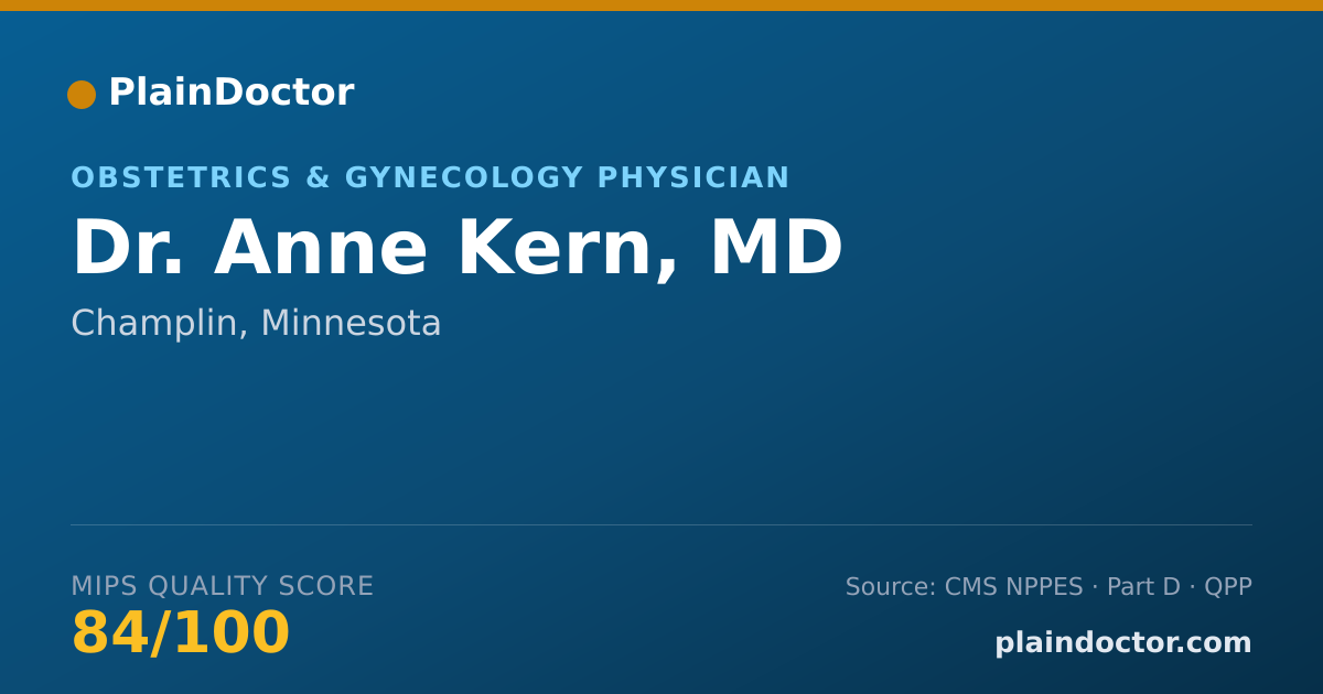 Shareable card for Anne Kern, MD - Obstetrics & Gynecology Physician, Champlin, MN