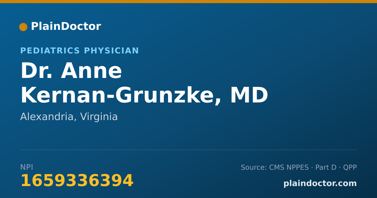 Shareable card for Anne Kernan-Grunzke, MD - Pediatrics Physician, Alexandria, VA