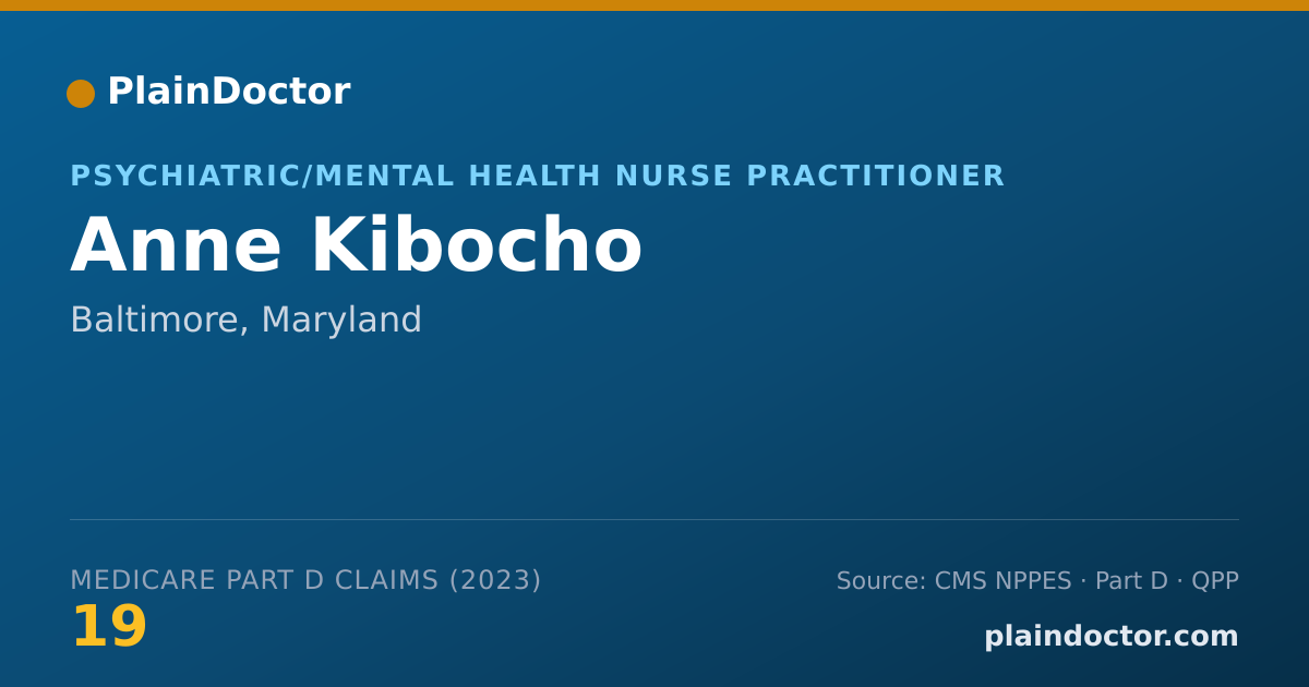 Shareable card for Anne Kibocho - Psychiatric/Mental Health Nurse Practitioner, Baltimore, MD