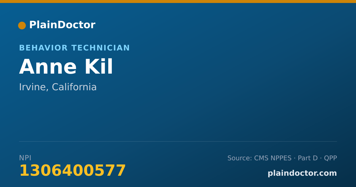 Shareable card for Anne Kil - Behavior Technician, Irvine, CA