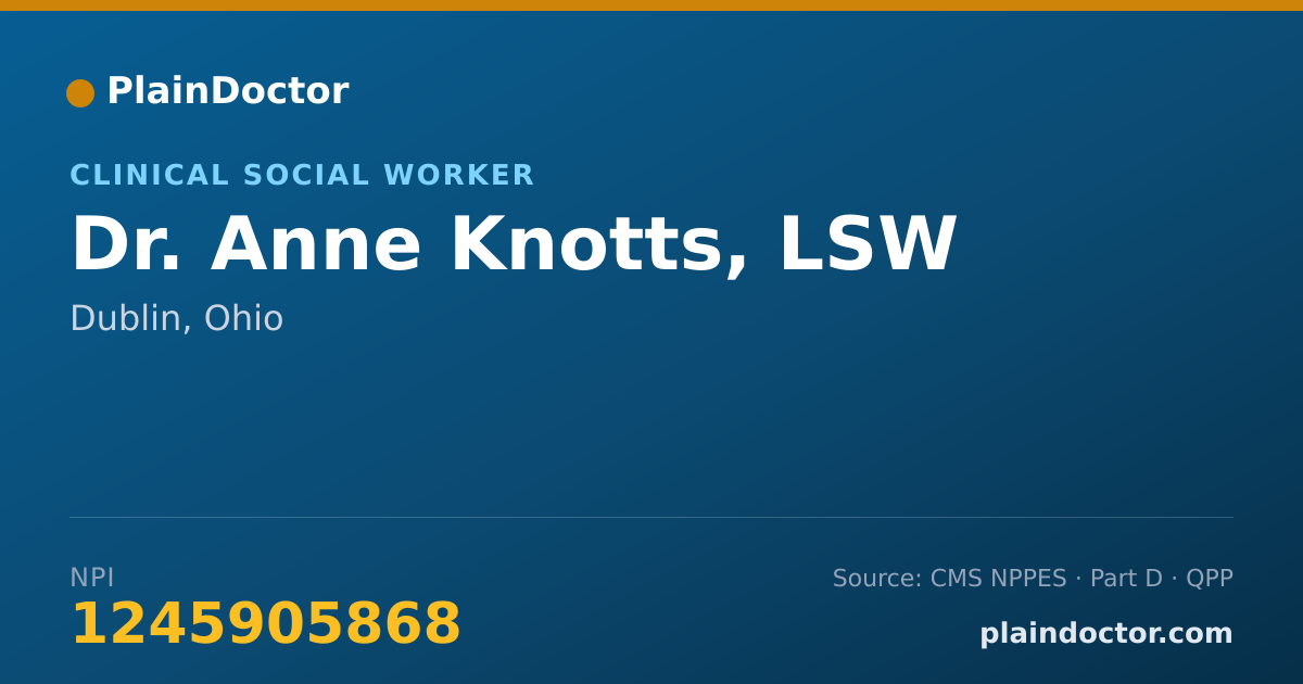 Shareable card for Anne Knotts, LSW - Clinical Social Worker, Dublin, OH
