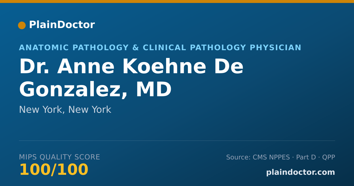 Shareable card for Anne Koehne De Gonzalez, MD - Anatomic Pathology & Clinical Pathology Physician, New York, NY