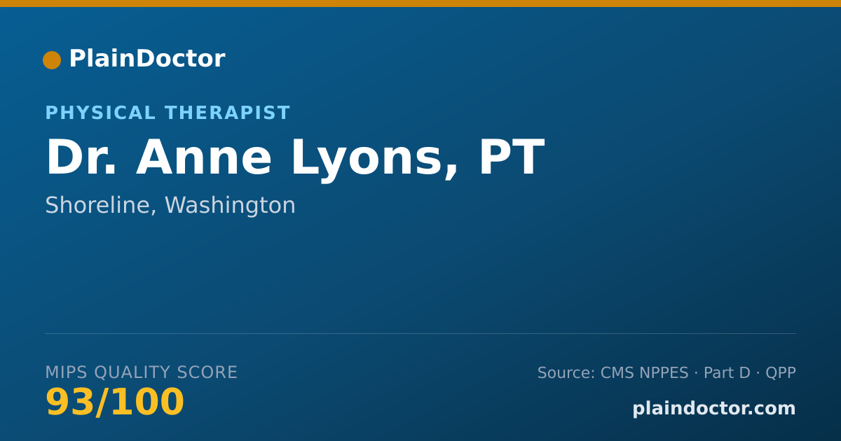 Shareable card for Anne Lyons, PT - Physical Therapist, Shoreline, WA