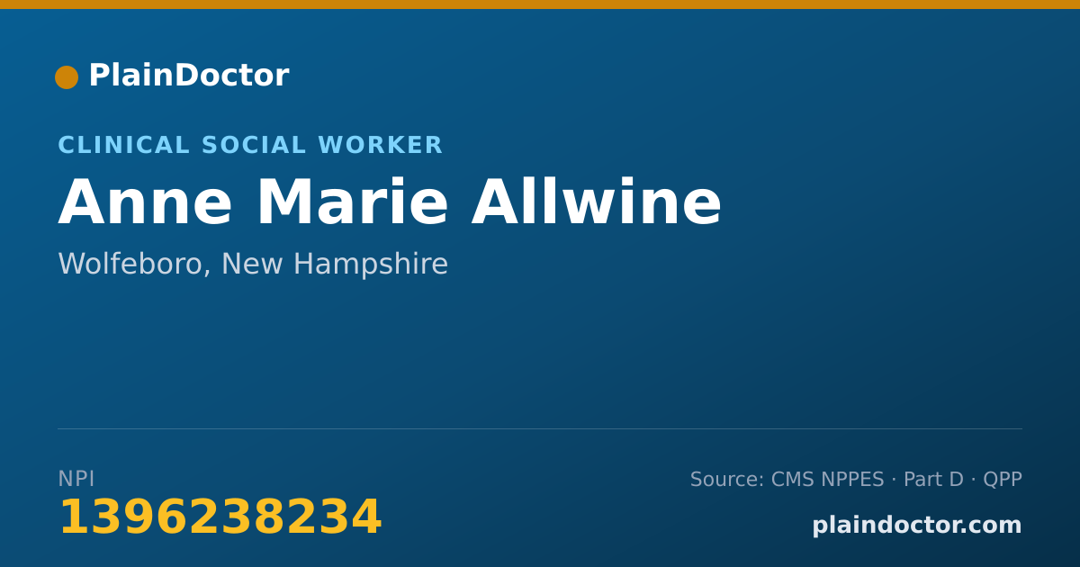 Shareable card for Anne Marie Allwine - Clinical Social Worker, Wolfeboro, NH