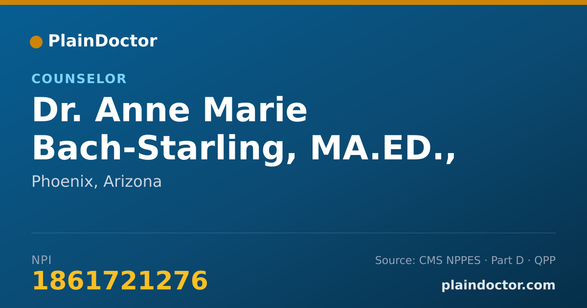 Shareable card for Anne Marie Bach-Starling, MA.ED., LAC, NCC - Counselor, Phoenix, AZ