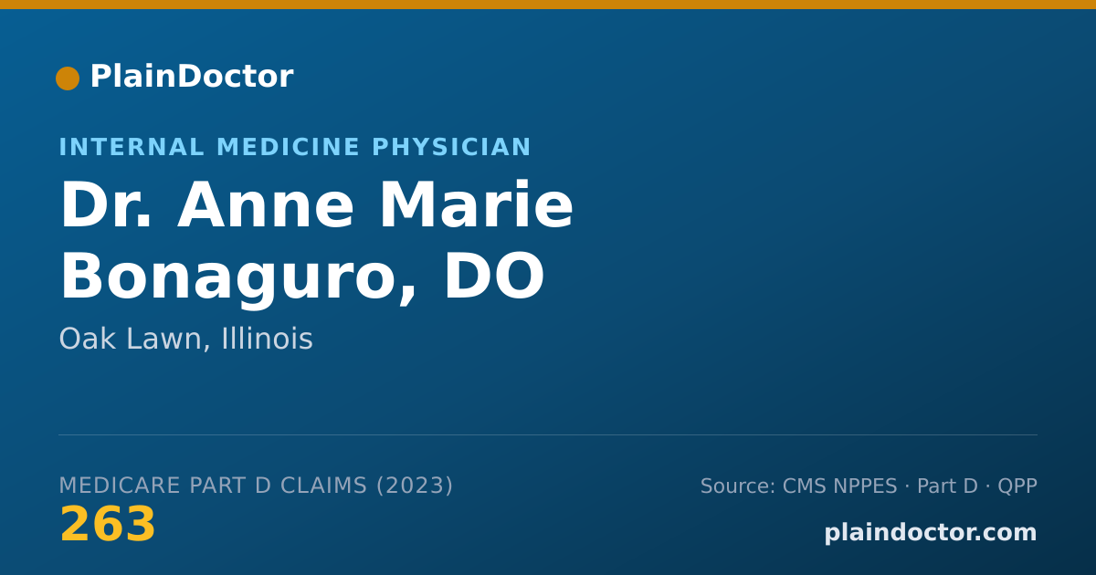 Shareable card for Anne Marie Bonaguro, DO - Internal Medicine Physician, Oak Lawn, IL