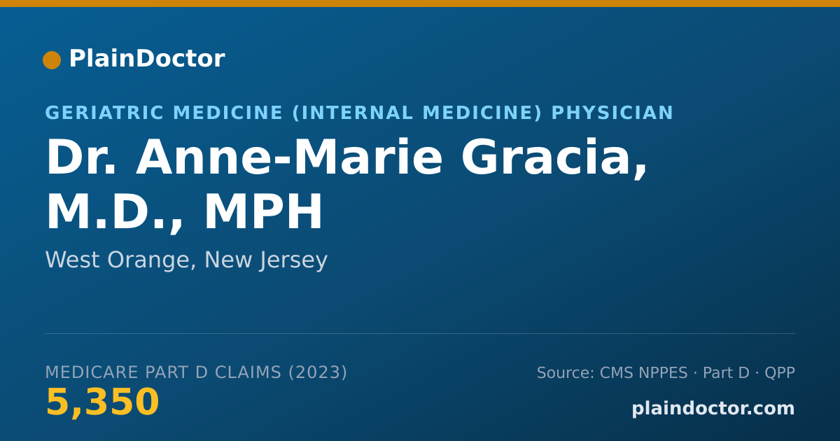 Shareable card for Anne-Marie Gracia, M.D., MPH - Geriatric Medicine (Internal Medicine) Physician, West Orange, NJ