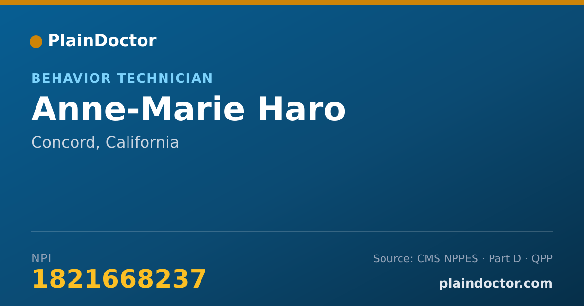 Shareable card for Anne-Marie Haro - Behavior Technician, Concord, CA