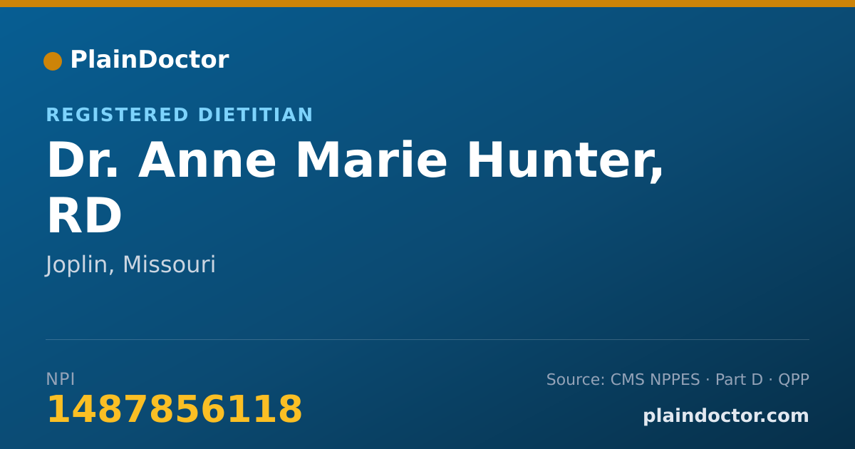 Shareable card for Anne Marie Hunter, RD - Registered Dietitian, Joplin, MO