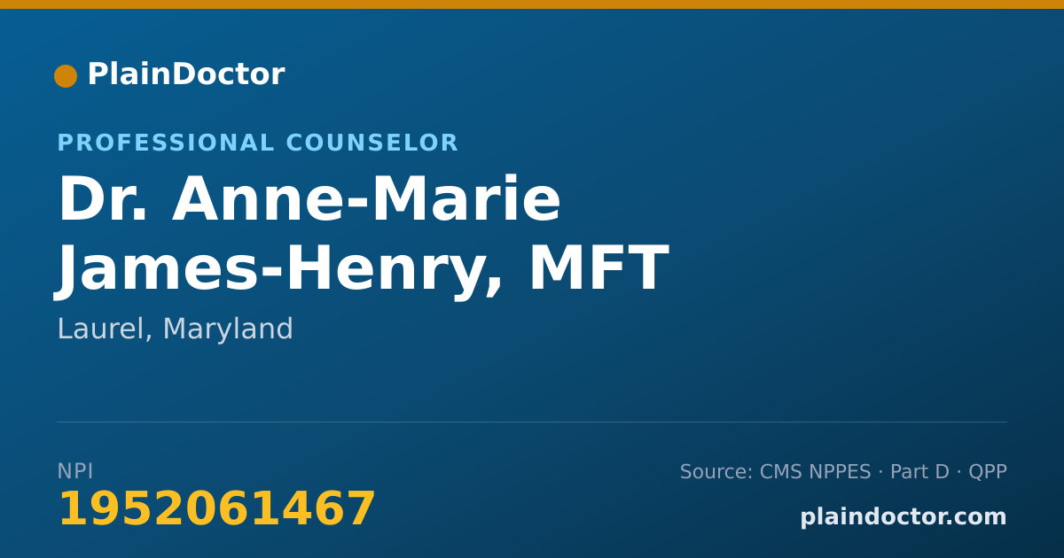 Shareable card for Anne-Marie James-Henry, MFT - Professional Counselor, Laurel, MD