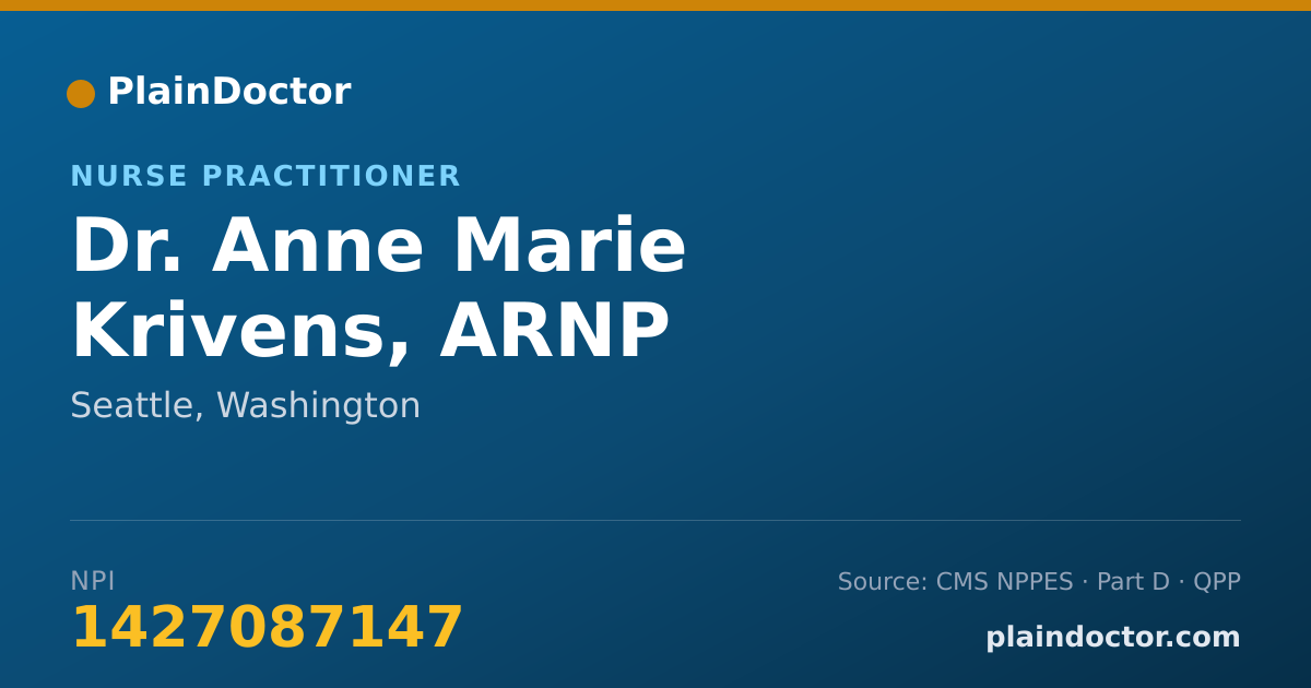 Shareable card for Anne Marie Krivens, ARNP - Nurse Practitioner, Seattle, WA