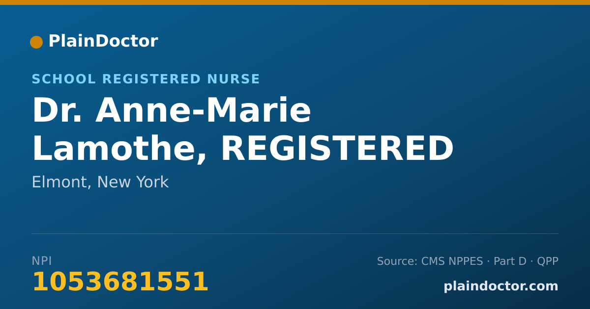 Shareable card for Anne-Marie Lamothe, REGISTERED NURSE - School Registered Nurse, Elmont, NY