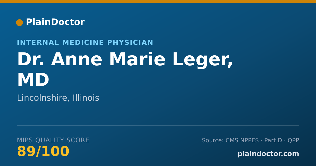 Shareable card for Anne Marie Leger, MD - Internal Medicine Physician, Lincolnshire, IL