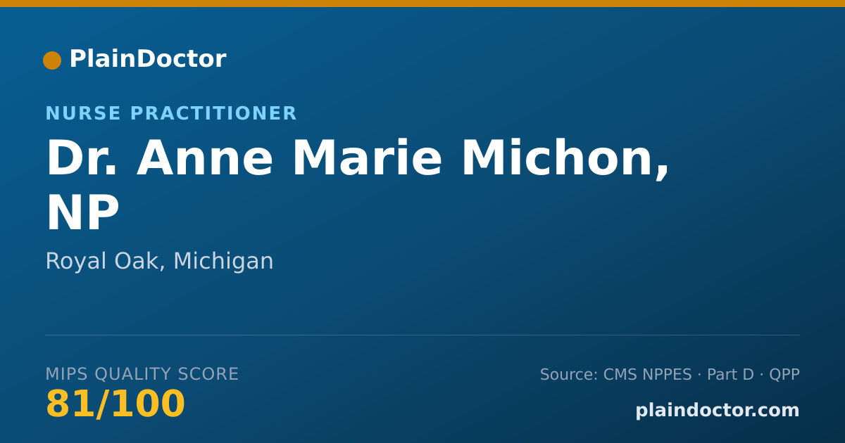 Shareable card for Anne Marie Michon, NP - Nurse Practitioner, Royal Oak, MI