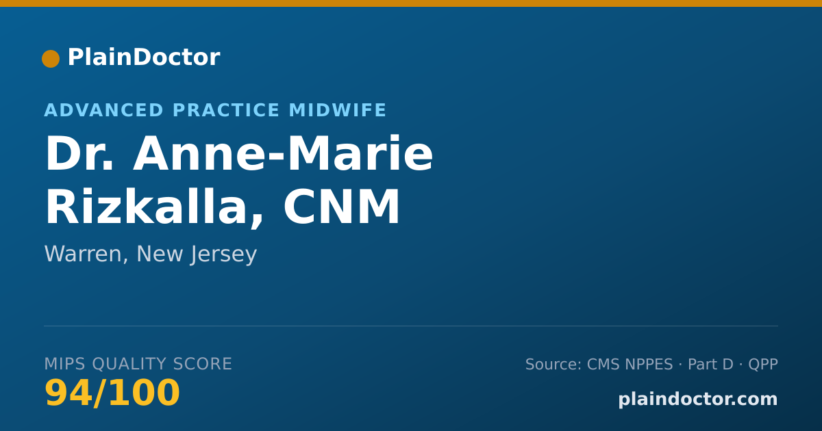 Shareable card for Anne-Marie Rizkalla, CNM - Advanced Practice Midwife, Warren, NJ