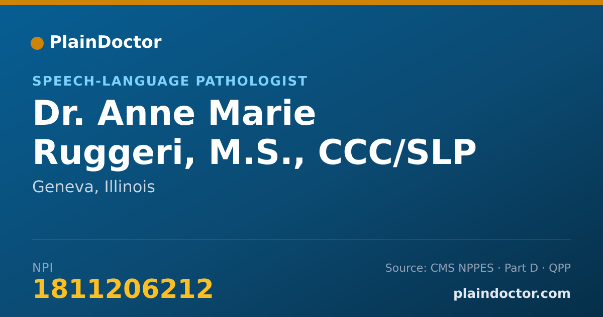 Shareable card for Anne Marie Ruggeri, M.S., CCC/SLP - Speech-Language Pathologist, Geneva, IL